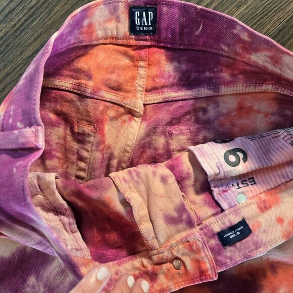 GAP "Cheeky Straight" Tie Dye Boho/Hippie Chic Cotton Jeans NWOT/SIZE 30R - Picture 7 of 7